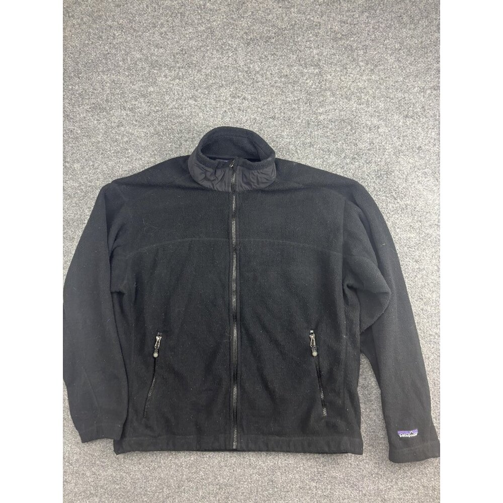 Patagonia Synchilla Jacket Mens Large Black Fleece Full Zip Fleece Hiking